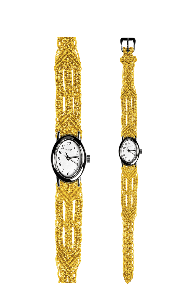 Macraband Stye 106 Yellow with Timex Silver Cavatina Watch